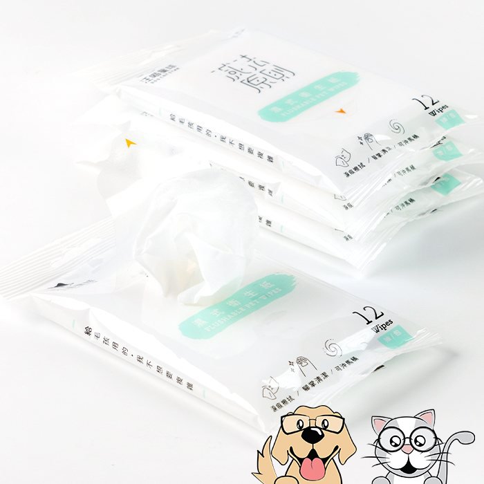 汪喵星球 - 濕式衛生紙/濕紙巾 (12張 - 隨身包)