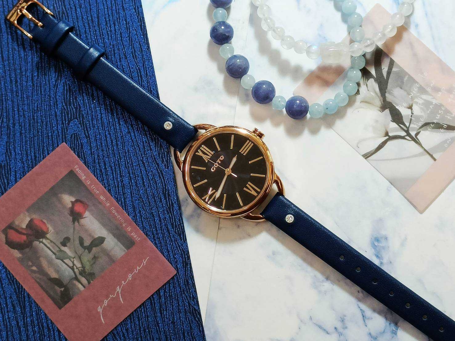 【GOTO】Glam Ring光暈系列璀璨藍 GL5377L-4L-L41 32mm 現代鐘錶