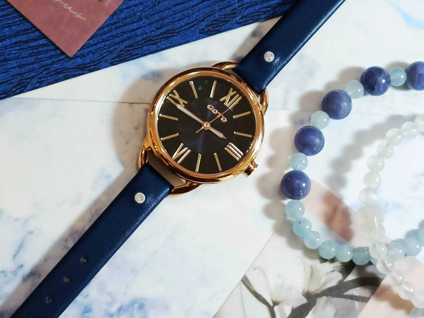 【GOTO】Glam Ring光暈系列璀璨藍 GL5377L-4L-L41 32mm 現代鐘錶