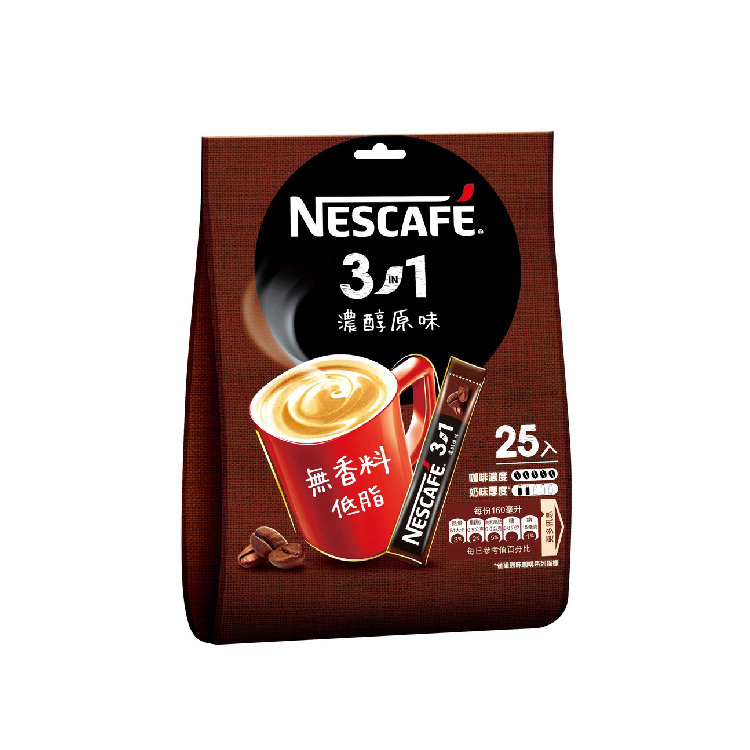 【雀巢】3合1咖啡-濃醇原味(25入/袋)