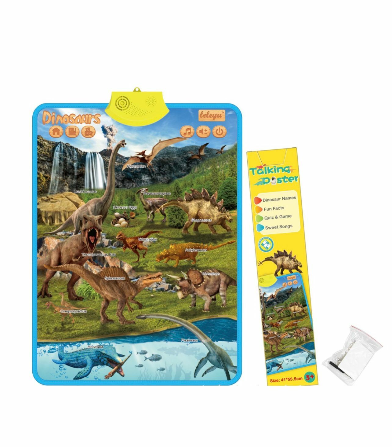 幼兒早教啟蒙學習有聲學Dinosours 英文點讀掛圖