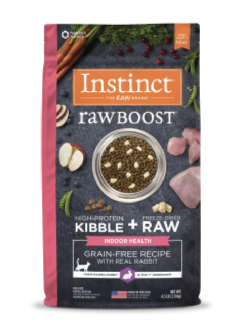 INSTINCT® RAW BOOST 系列無穀凍乾生肉粒(室內) 兔肉全貓糧 4.5LB (EXP:2024/4/5)
