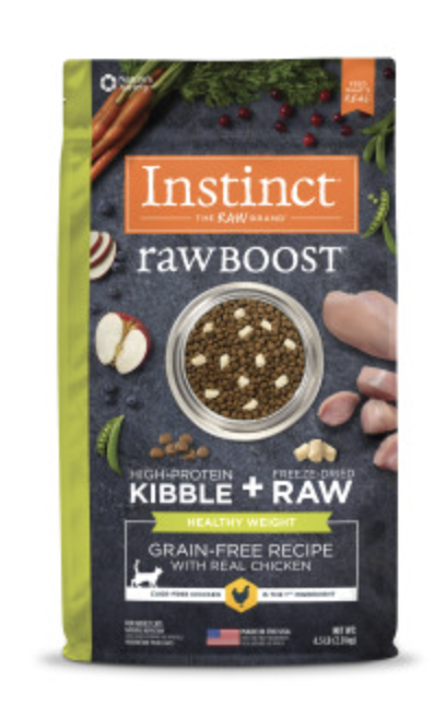 INSTINCT® RAW BOOST 系列無穀凍乾生肉粒體重控制雞肉全貓糧 4.5LB/10LB