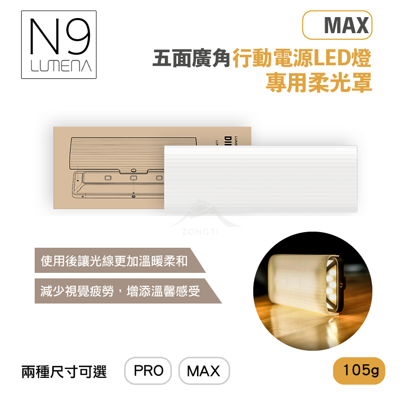 【N9 LUMENA】 五面廣角行動電源LED燈專用柔光罩 BB13