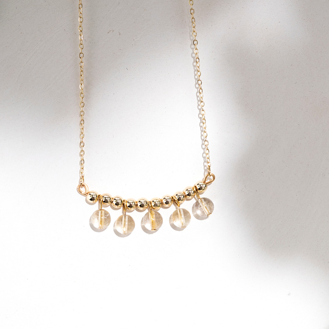 水晶項鍊【半弧定律】金髮晶項鍊