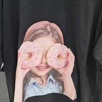 [S] ADLV T-SHIRT SHORT DONUTS, BLACK, ADLV19SS-SSBKBF-DN3 (SAV13)