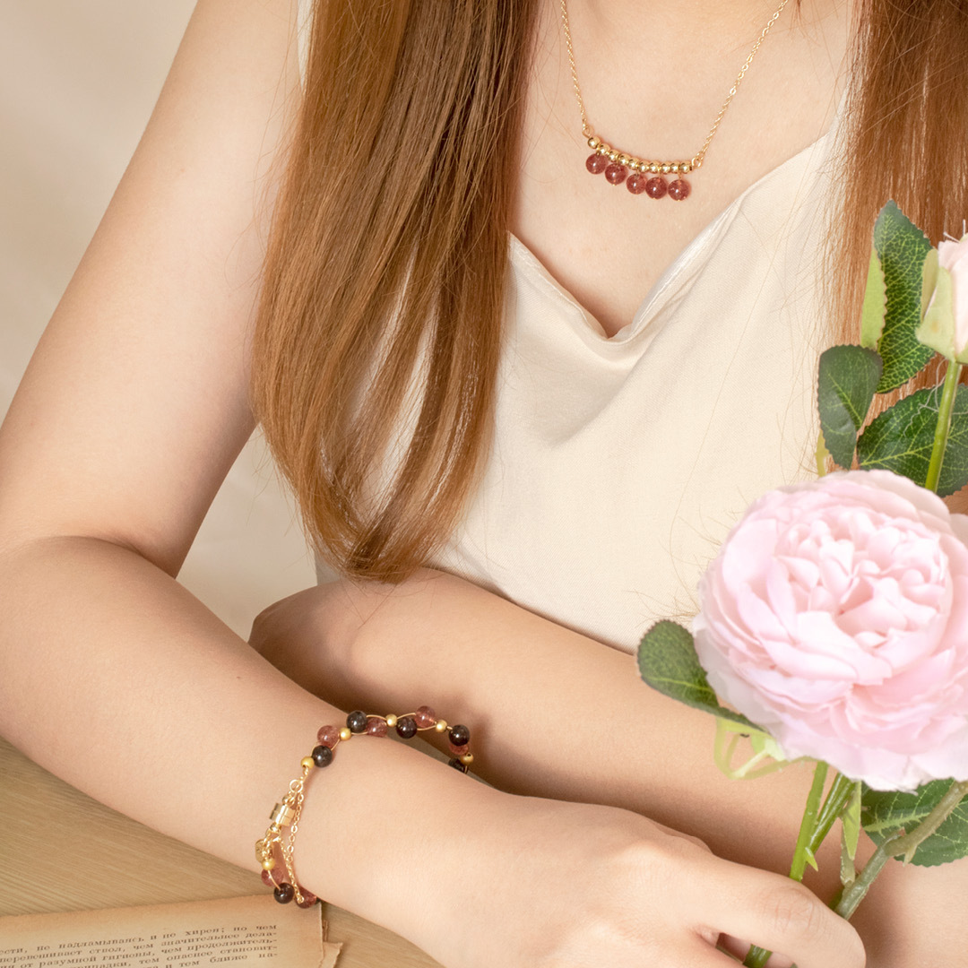 水晶項鍊【半弧定律】草莓晶項鍊