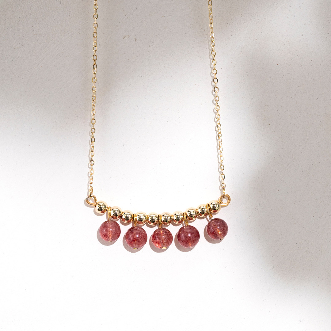 水晶項鍊【半弧定律】草莓晶項鍊