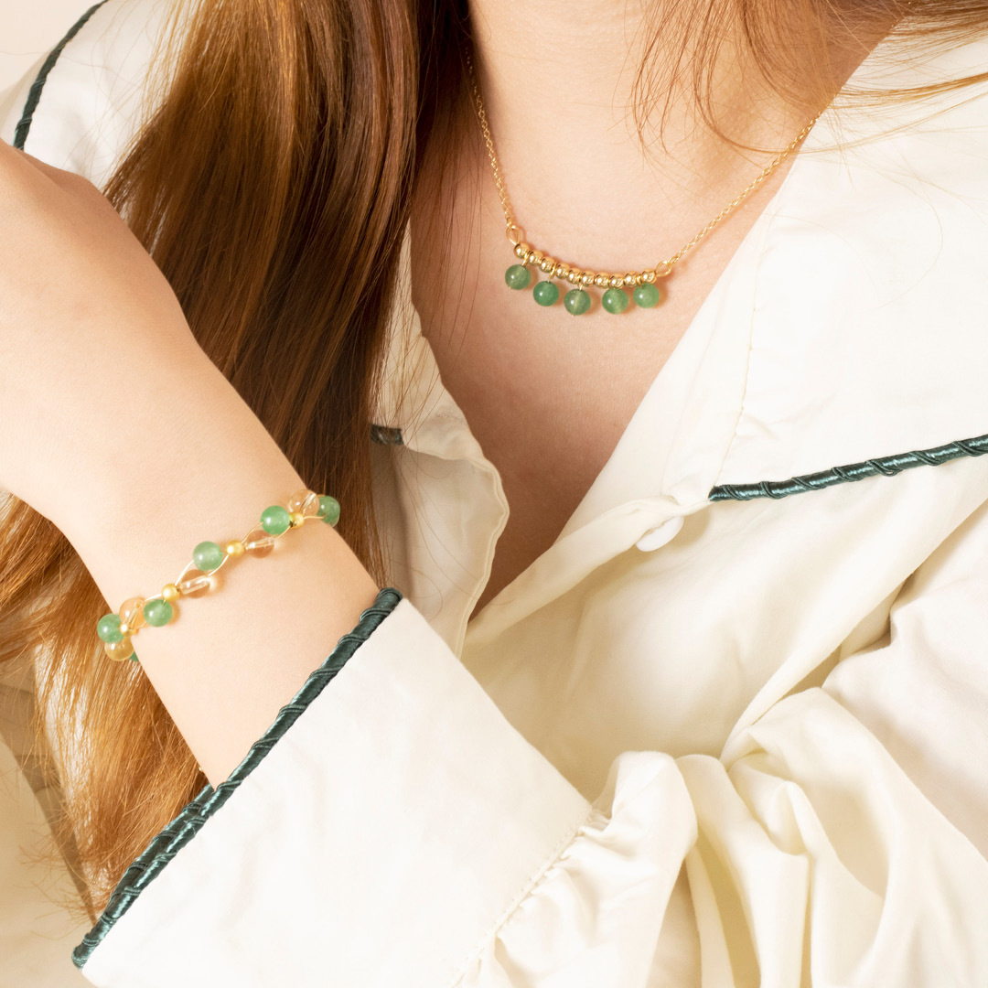 水晶項鍊【半弧定律】綠東陵項鍊