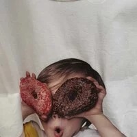 [S] ADLV BABY FACE DONUTS SHORT SLEEVE T-SHIRT, WHITE, ADLV21SS-SSWHBF-D1R (SAV12)