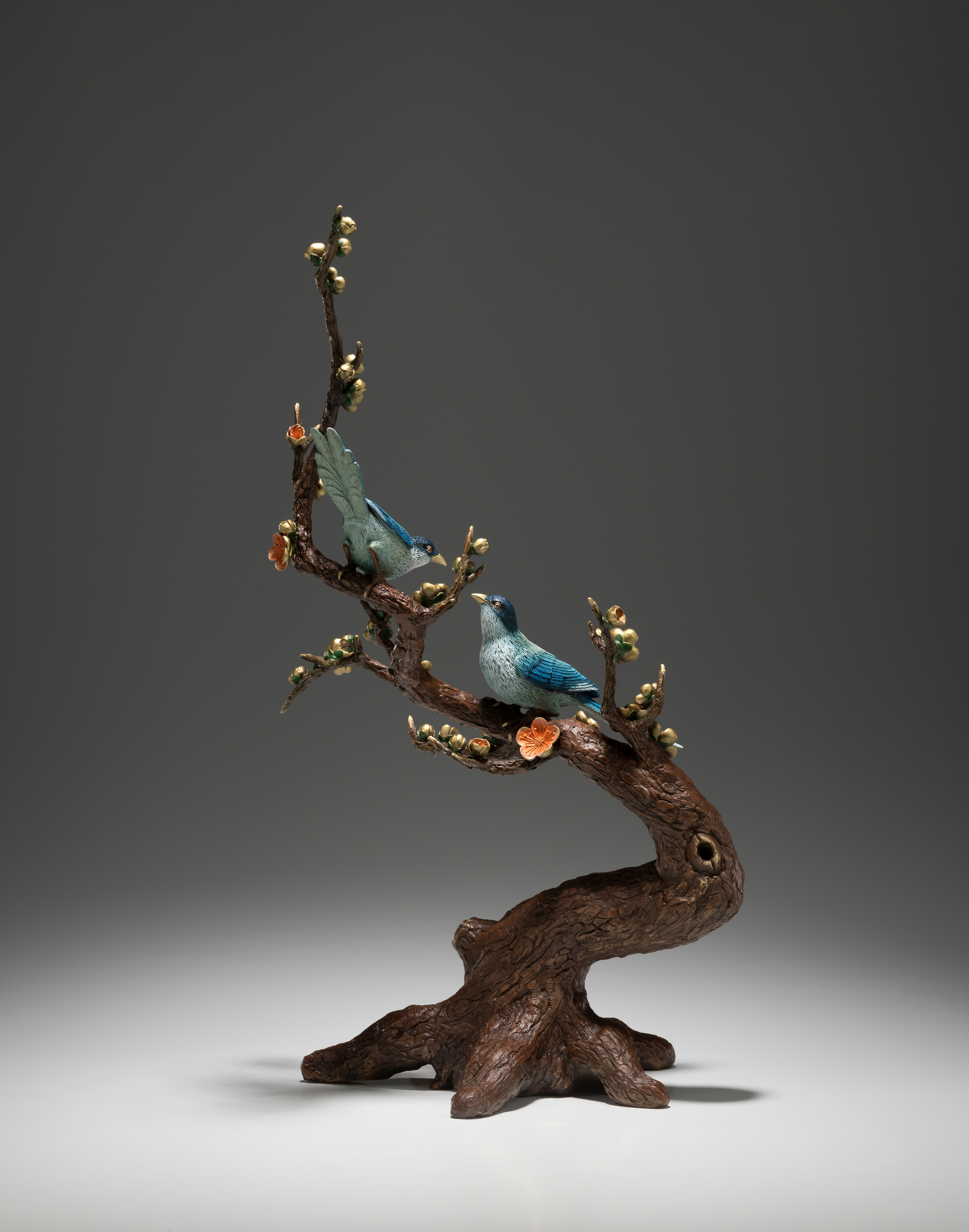 銅器 鵲登梅置件 喜臨門 工芸品 置物 装飾品 工芸品 美術品 喜鵲登梅｜銅作工藝品