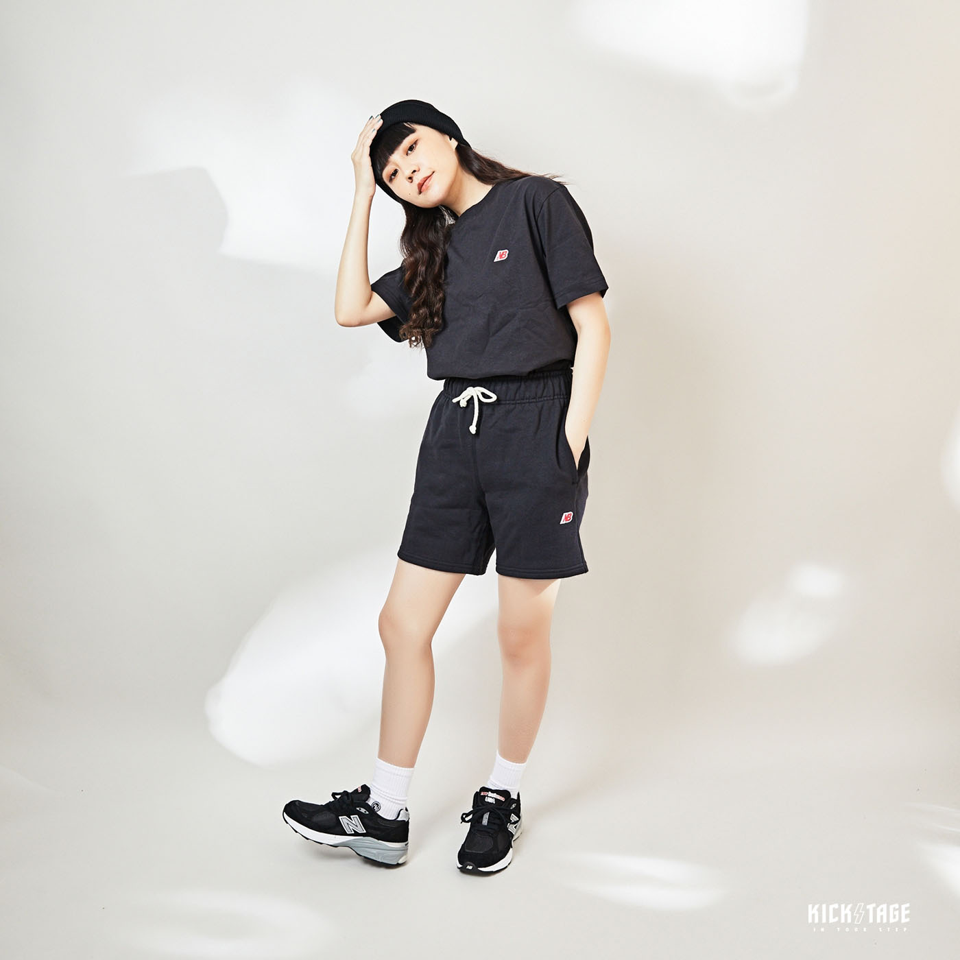 **特價商品售出不退換**男女款 NEW BALANCE SUIT made in USA 美製 黑色 藍色 復古 刺繡 重磅 短T【MT21543BK】棉短褲【MS21548BK】MIU MIUSA NBSUIT