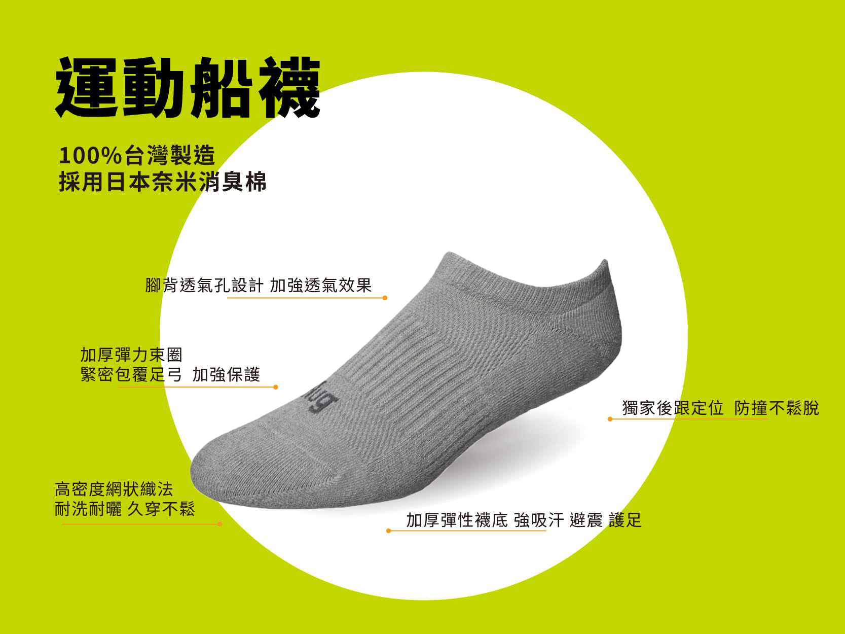 sNug 台灣 S029 運動船襪 灰 中性款 除臭抗菌/吸濕排汗/透氣 44SNS029