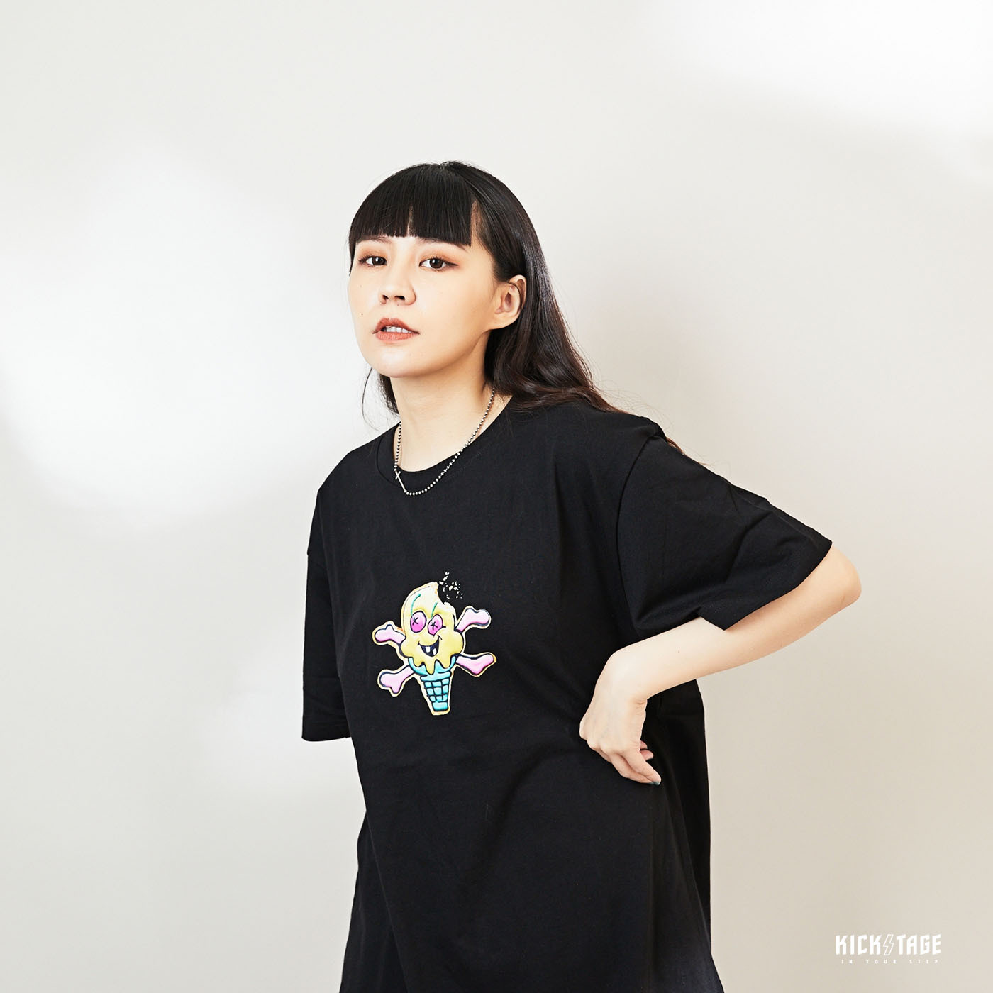 **特價商品無退換**男女款 ICE CREAM COOKIE SS TEE 黑色 白色 餅乾 骷髏 短T【421-2203】
