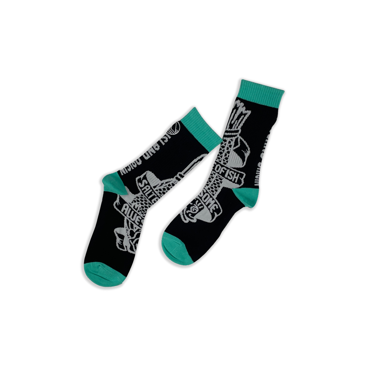 島人源鹹魚系列 鹹魚乜乜襪襪 - 黑色