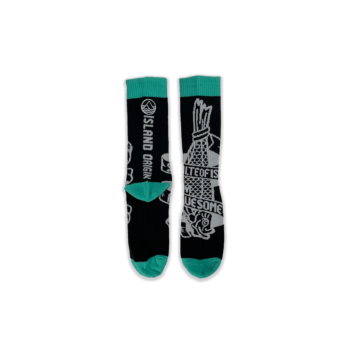 島人源鹹魚系列 鹹魚乜乜襪襪 - 黑色