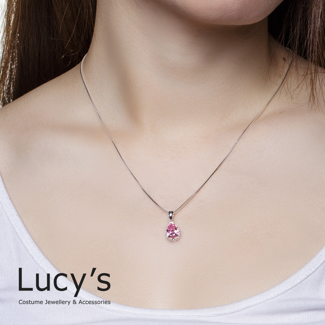 925純銀 水滴鋯石 項鍊 (二色) (18525/100963)