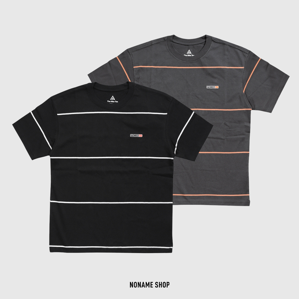 NIKE ACG 刺繡復古LOGO 條紋 寬鬆  短T 兩色 (男款)