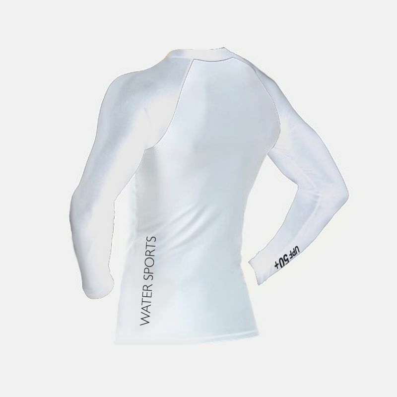 中性 LOGO 拉鍊游泳防曬夾克 - 白