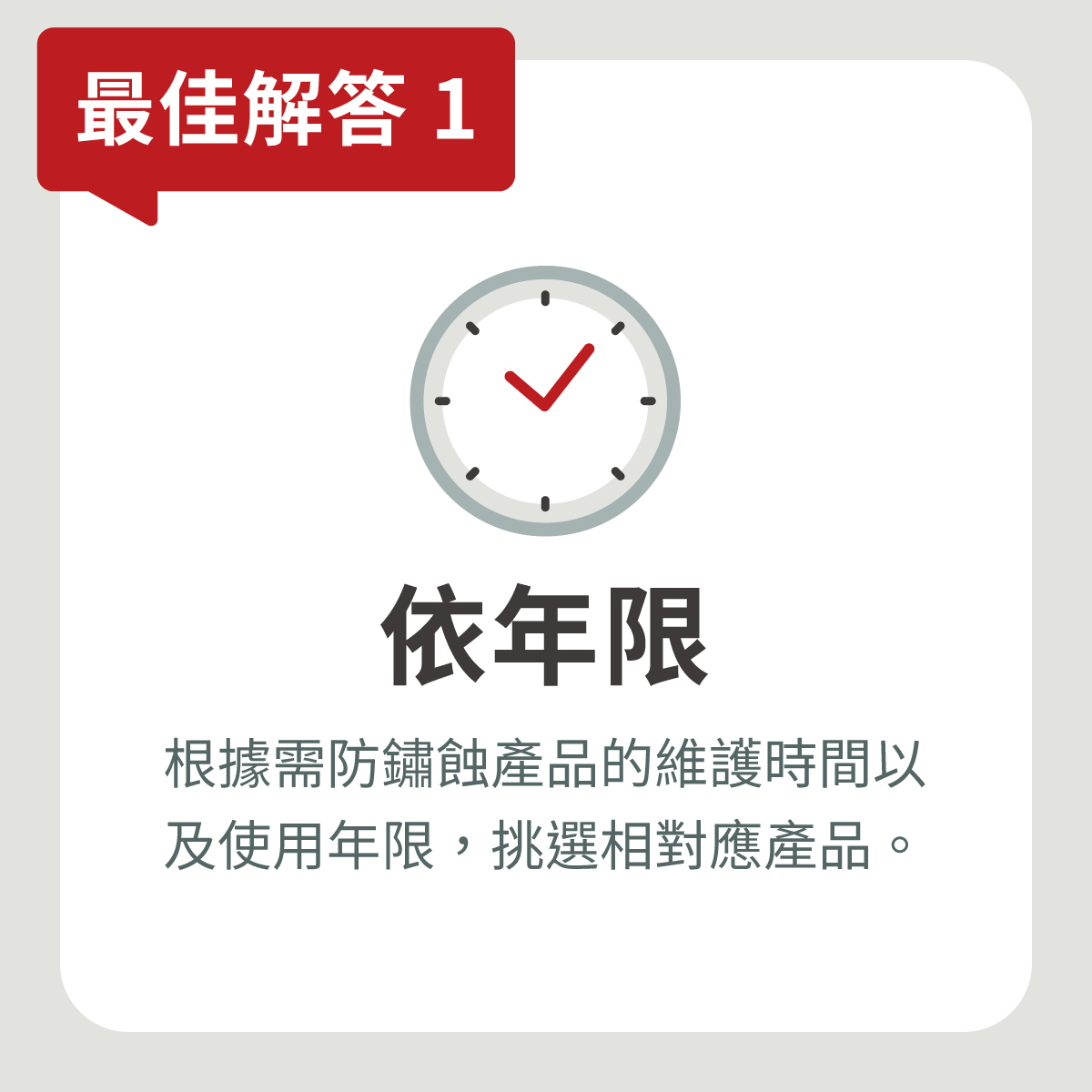 依年限挑選防鏽蝕產品