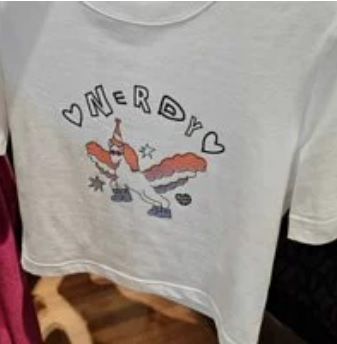 [S] NERDY NERDYCONY CROPPED 1/2 SLEEVE T-SHIRT,WHITE, PNEU22KG28000 (SN27)