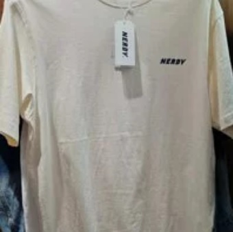 [S] NERDY ESSENTIAL 1/2 SLEEVE T-SHIRT,CREAM, PNEU22KG02020 (SN30)