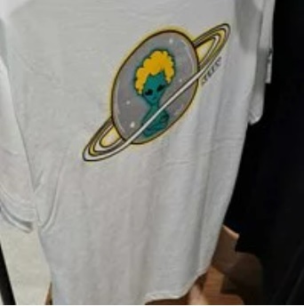 [S] NERDY ALIEN PLANET 1/2 SLEEVE T-SHIRT,WHITE, PNEU21KG23000 (SN32)