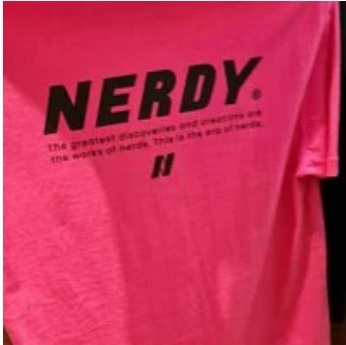[S] NERDY BACK SLOGAN 1/2 SLEEVE T-SHIRT,HOT PINK, PNEU22KG03280 (SN38)