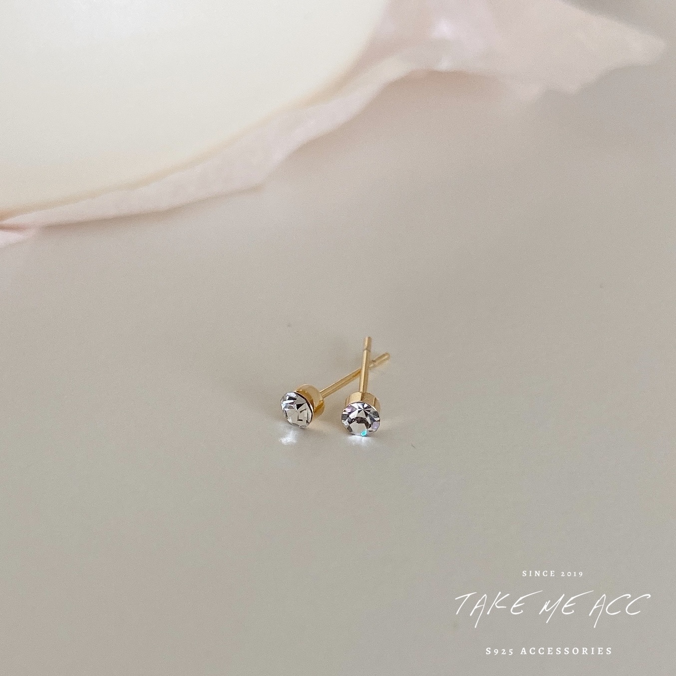 基本單鑽｜全純銀耳環