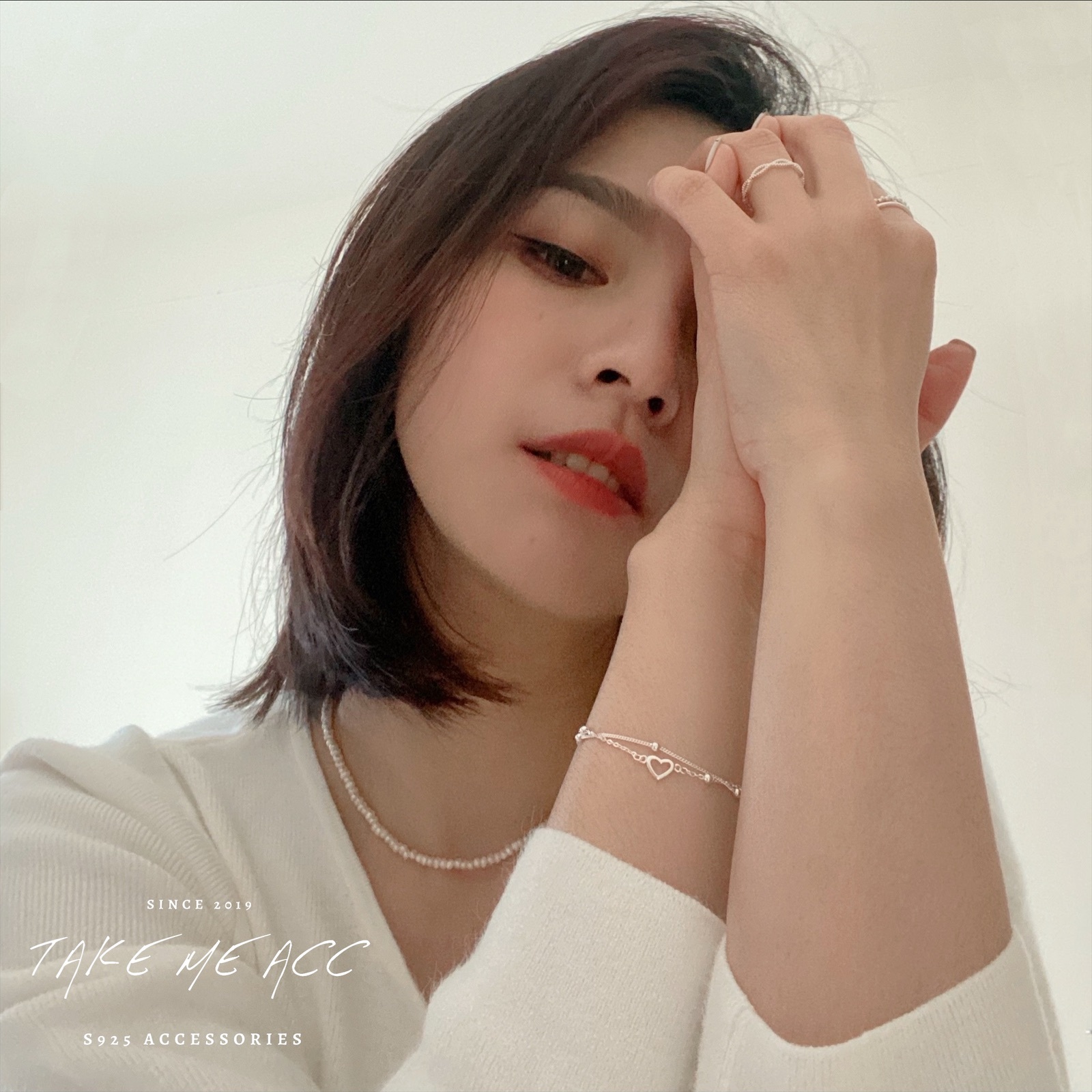 雙層愛心｜純銀手鍊