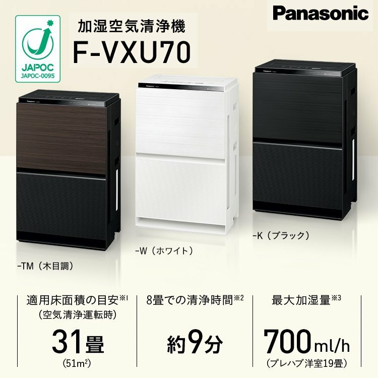 日本直送附中說Panasonic F-VXU70/VC70XU 16坪NanoeX除菌加濕空氣清淨機