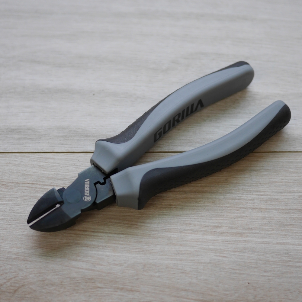 【Gorilla】6吋極黑省力剝線斜口鉗 (內附真牛皮鉗套）