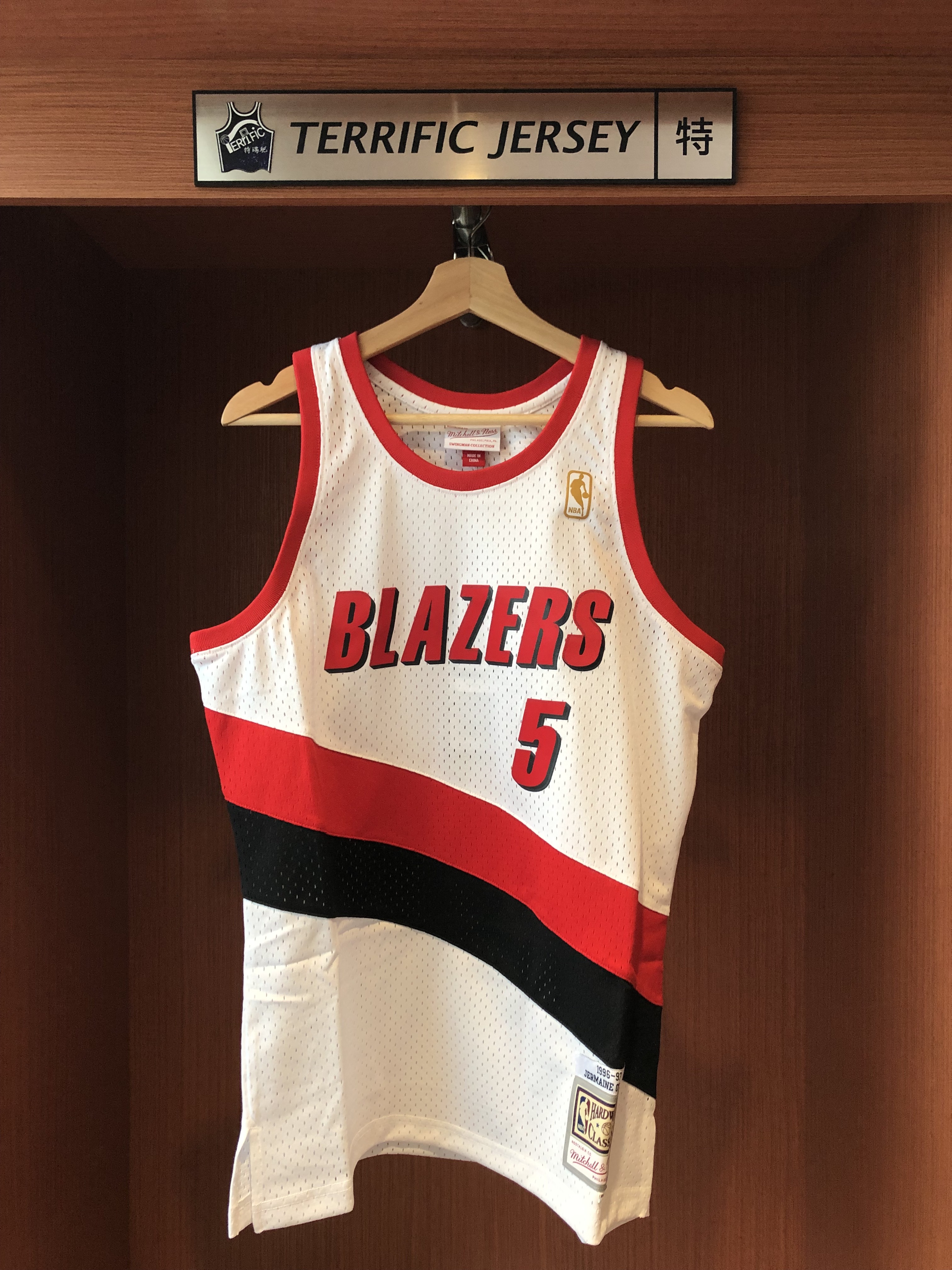 NBA球衣 Jermaine O'Neal 波特蘭拓荒者白 96-97 M&N Swingman G2 球迷版 熱轉印 全新