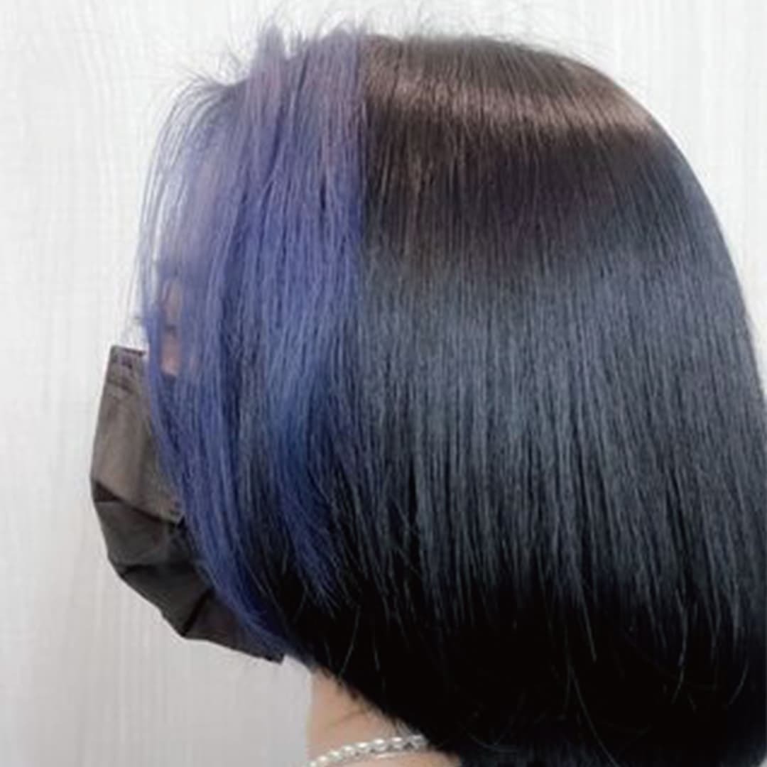 Henry染髮作品：藍色耳圈染