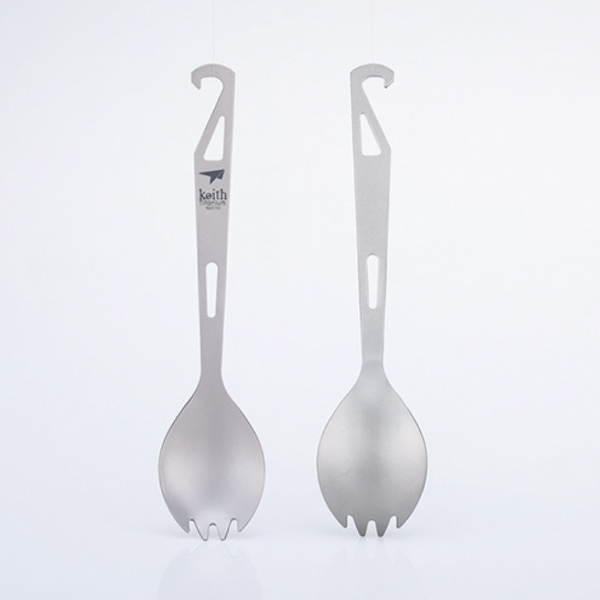 Keith 鎧斯 純鈦開瓶叉匙 附收納袋 16cm 好攜帶/多功能/開瓶器/湯匙/叉子/餐具/登山露營/郊山健行 51KEITI5311