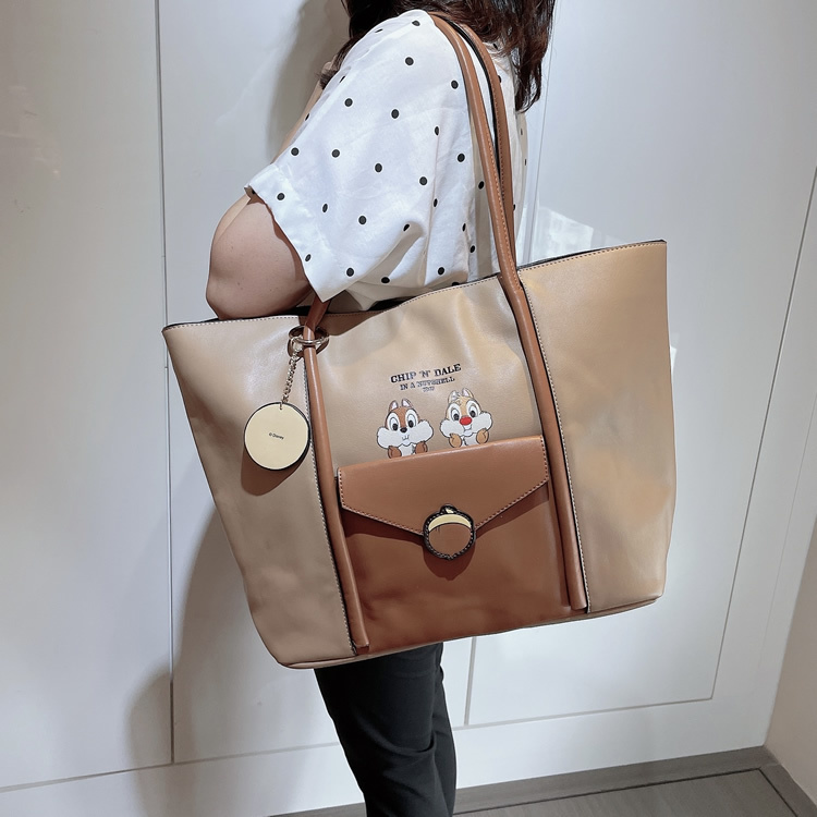 迪士尼 SB 焦糖蒙布朗奇奇蒂蒂款肩背/斜背皮革子母包