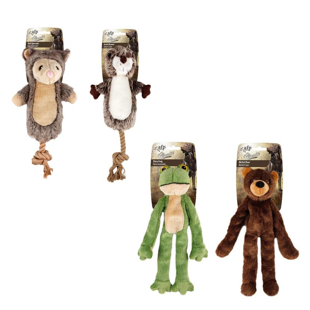 【all for paws】美國AFP犬用玩具 林地經典系列 -海狸/負鼠/棕熊/青蛙