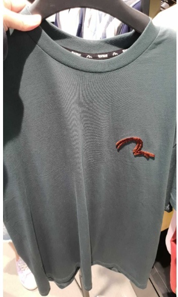 [S] EVISU SMALL LOGO SHORT SLEEVE T-SHIRT,GREEN, EU1UTS701-GREEN (SEV12)