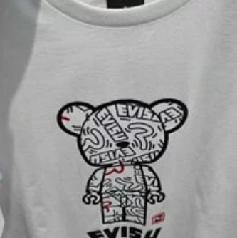 [S] EVISU SHORT SLEEVE T-SHIRT,WHITE, EU5UTS926-WHITE (SEV14)