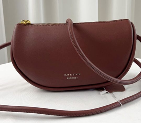 暗酒紅 真皮牛皮肩背包 / 側背包  #SM-8503