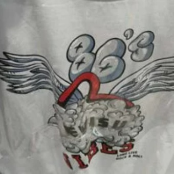 [S] EVISU WINGS ILLUSTRATION LOOSE FIT T-SHIRT,WHITE, EU2UTS719-WHITE (SEV16)