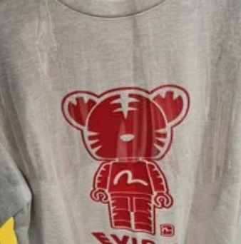 [S] EVISU TIGER SHORT SLEEVE T-SHIRT [FINAL SALE],OATMEAL, EU5UTS921-OATMEAL (SEV17)