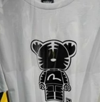 [S] EVISU TIGER SHORT SLEEVE T-SHIRT,WHITE, EU5UTS921R2-WHITE (SEV22)