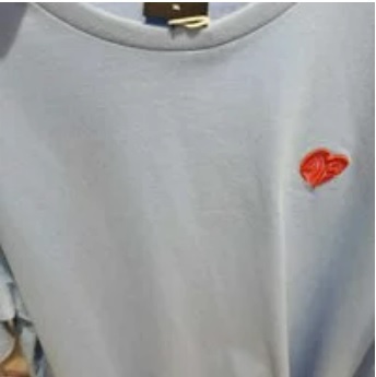 [S] EVISU HEARTEMBROIDERY LOOSE FIT SHORT SLEEVE T-SHIRT,BLLUE, EU5UTS924-BLUE (SEV27)