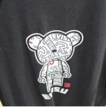 [S] EVISU SHORT SLEEVE T-SHIRT,BLACK, EU5UTS926-BLACK (SEV33)