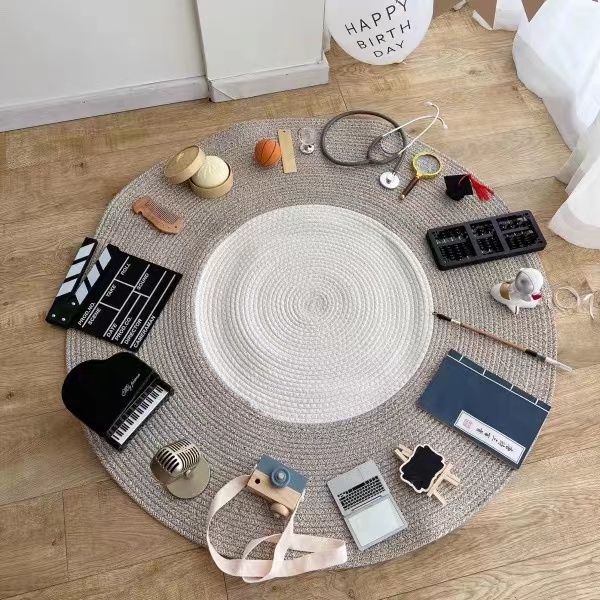 ins手工編織地墊
