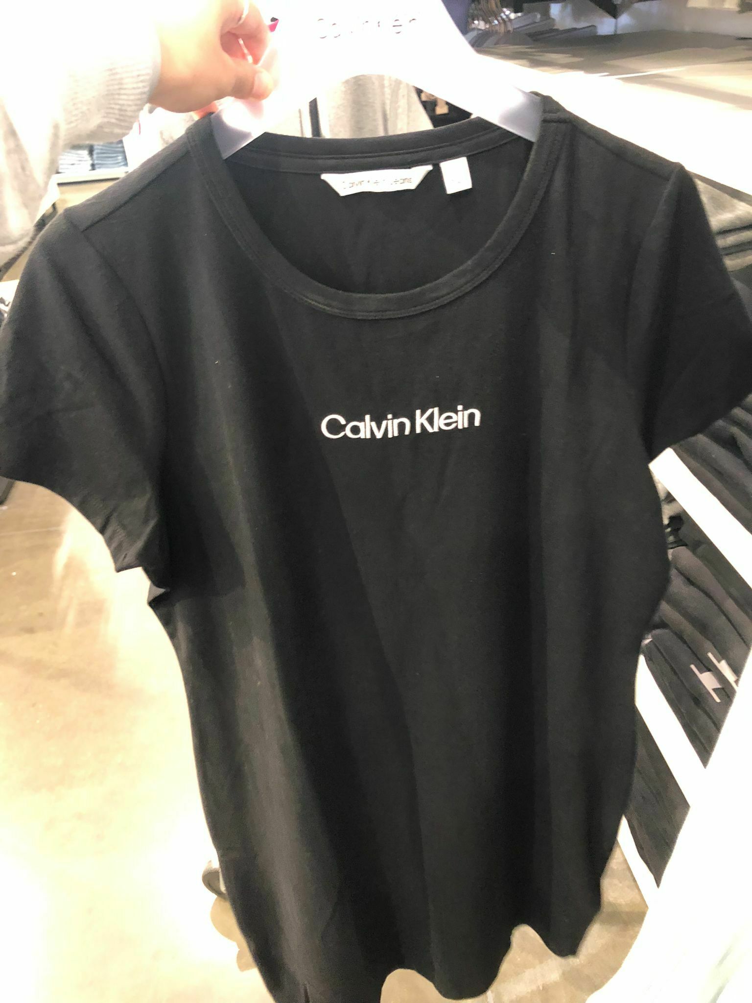 [S] CALVIN KLEIN CJCD9145-BLK CALVIN KLEIN LOGO TEE, BLACK, CJCD9145-BLK (SCK33)