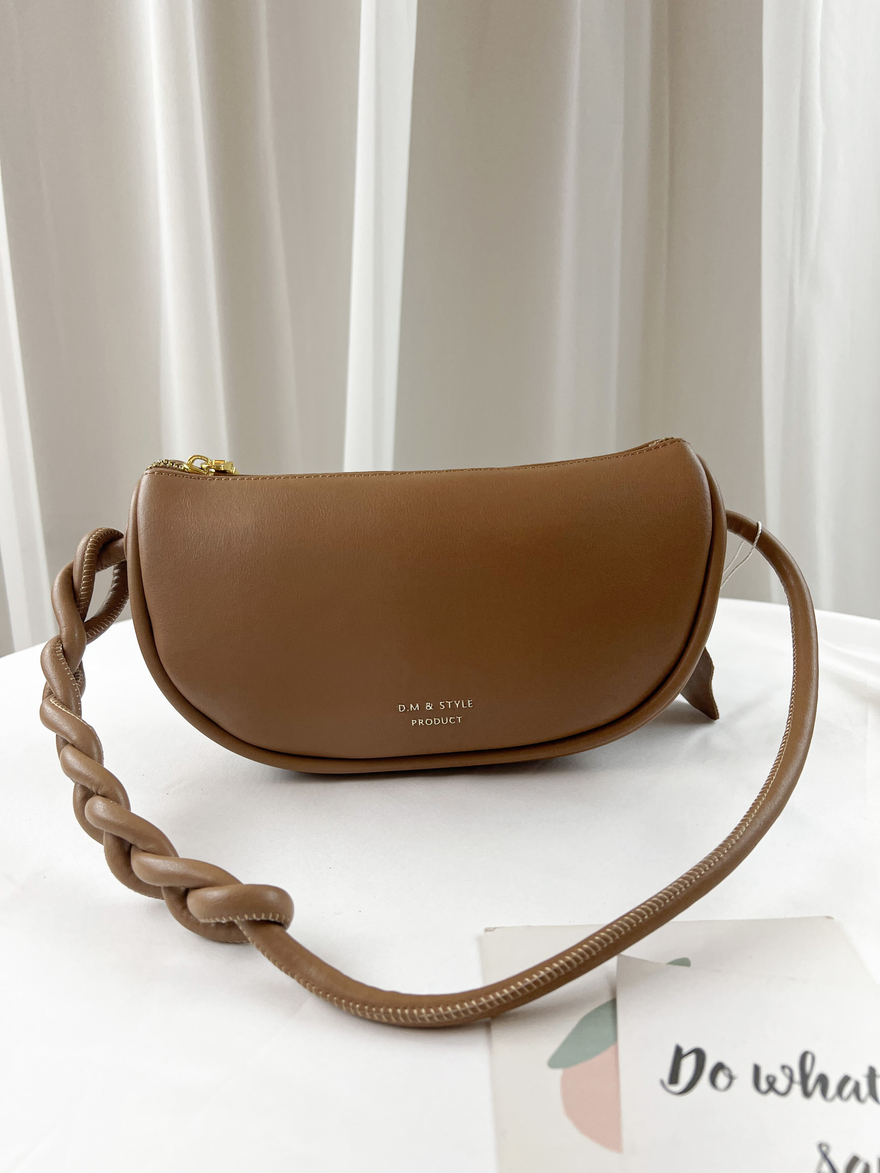 焦糖咖 真皮牛皮肩背包 / 側背包  #SM-8503