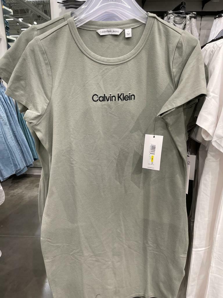 [S] CALVIN KLEIN CALVIN KLEIN JEANS LOGO T-SHIRT DRESS, OUJ,, CJCD9145-OUJ (SCK34)