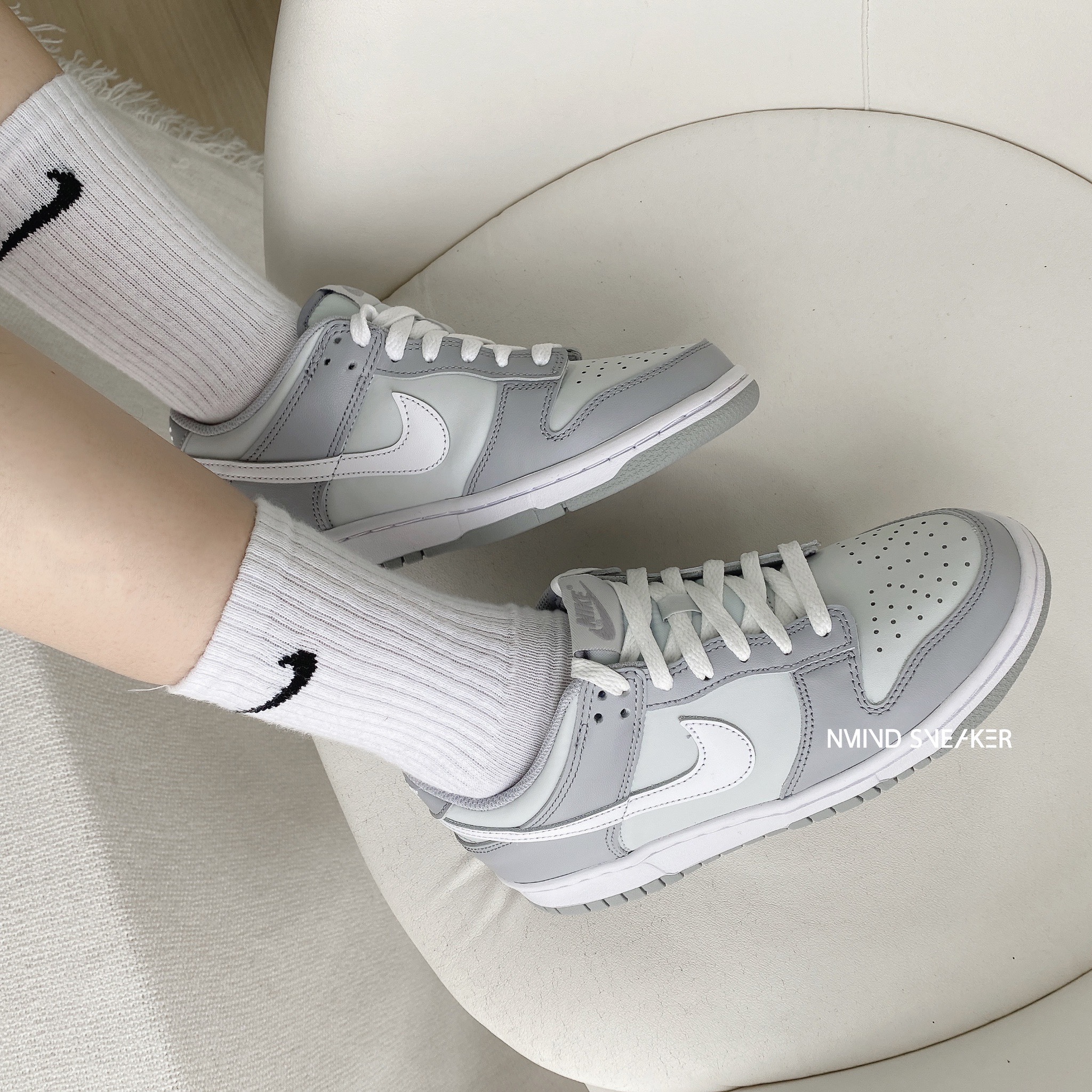 <快速出貨> Nike dunk low (GS) "Grey White" 雲霧灰 大童鞋 (DH9765-001)
